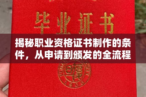 宝坻揭秘职业资格证书制作的条件，从申请到颁发的全流程解析